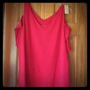 NWT, pet friendly. Lane Bryant, red, cold shoulder